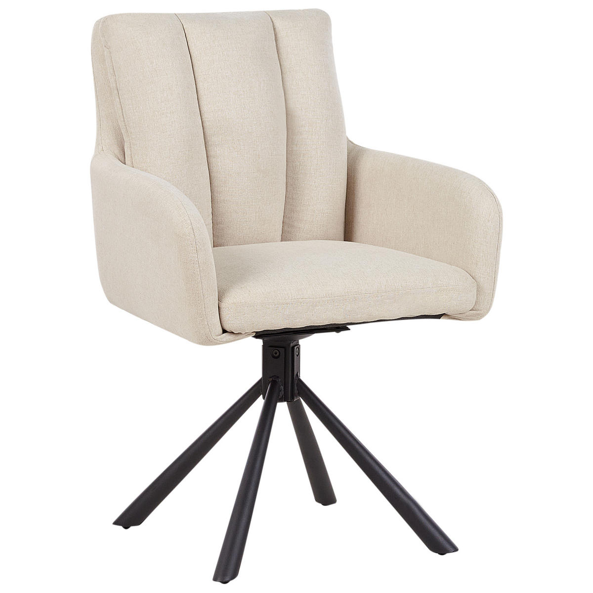 ESSZIMMERSTUHL 2er-Set Beige Sardoal - Beige/Schwarz, Textil (56/86/65cm) - Beliani