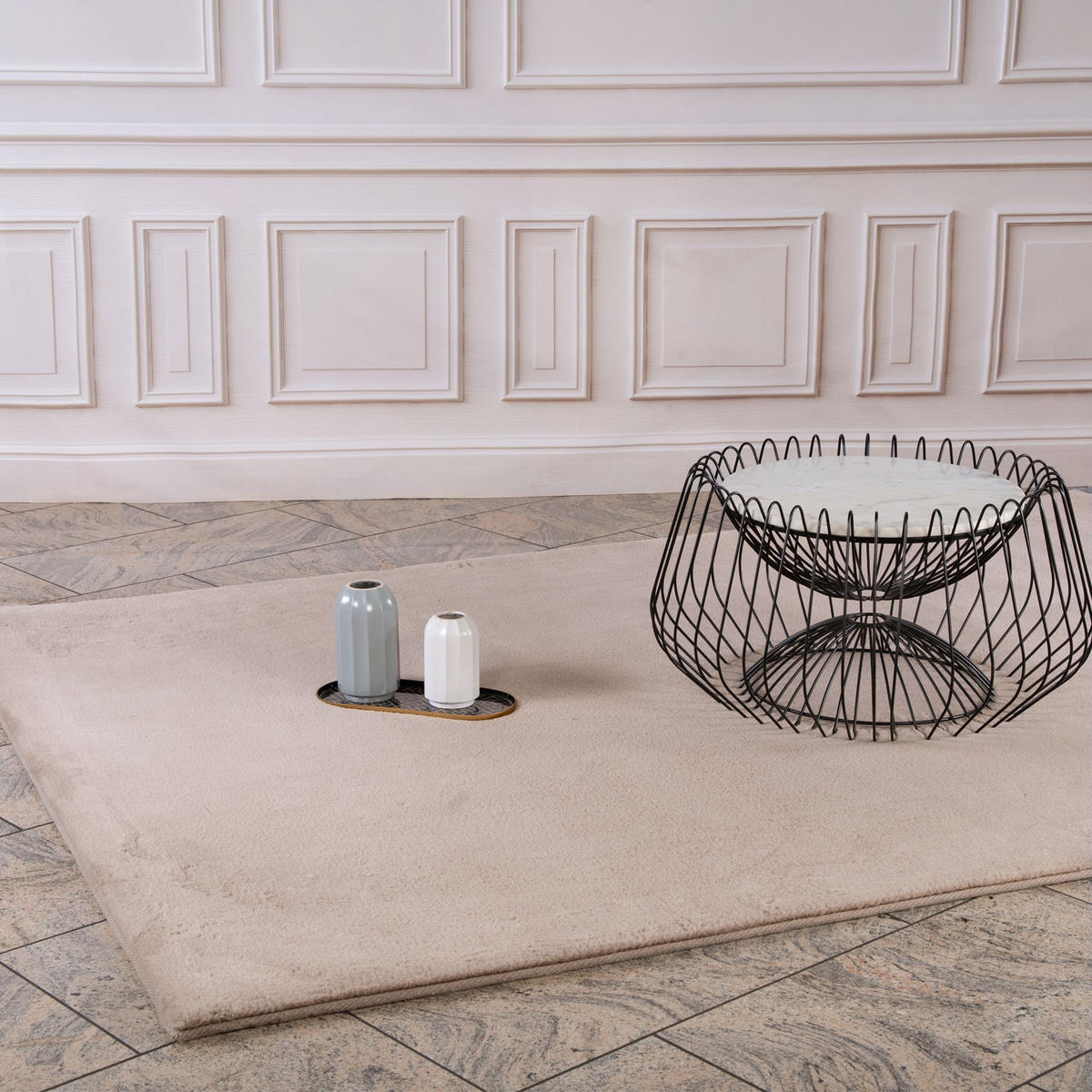 HOCHFLOR-TEPPICH Topia 400 Taupe 160x230 cm - Taupe, Textil (160/230cm) - carpet city