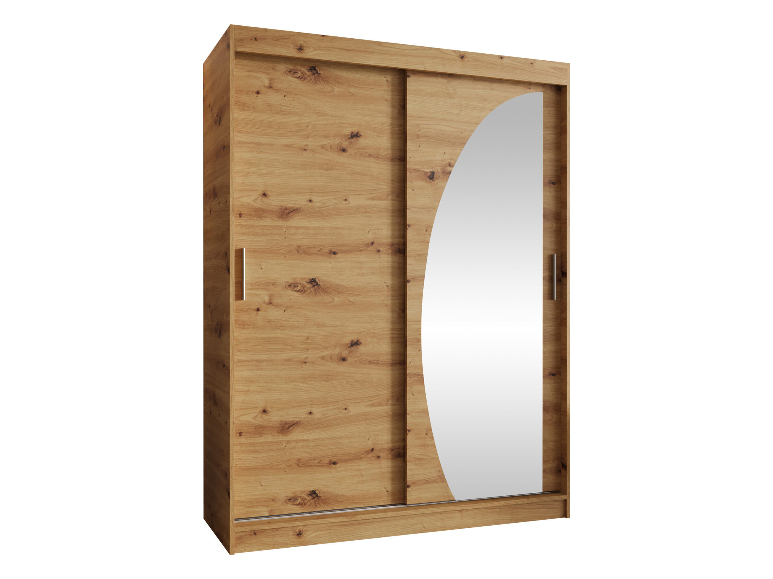 SCHWEBETÜRENSCHRANK Wika 150 cm - Silberfarben/Eiche Artisan, Holzwerkstoff/Kunststoff (150/200/62cm) - MIRJAN24