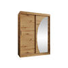 SCHWEBETÜRENSCHRANK Wika 150 cm - Silberfarben/Eiche Artisan, Holzwerkstoff/Kunststoff (150/200/62cm) - MIRJAN24