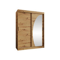 SCHWEBETÜRENSCHRANK Wika 150 cm - Silberfarben/Eiche Artisan, Holzwerkstoff/Kunststoff (150/200/62cm) - MIRJAN24