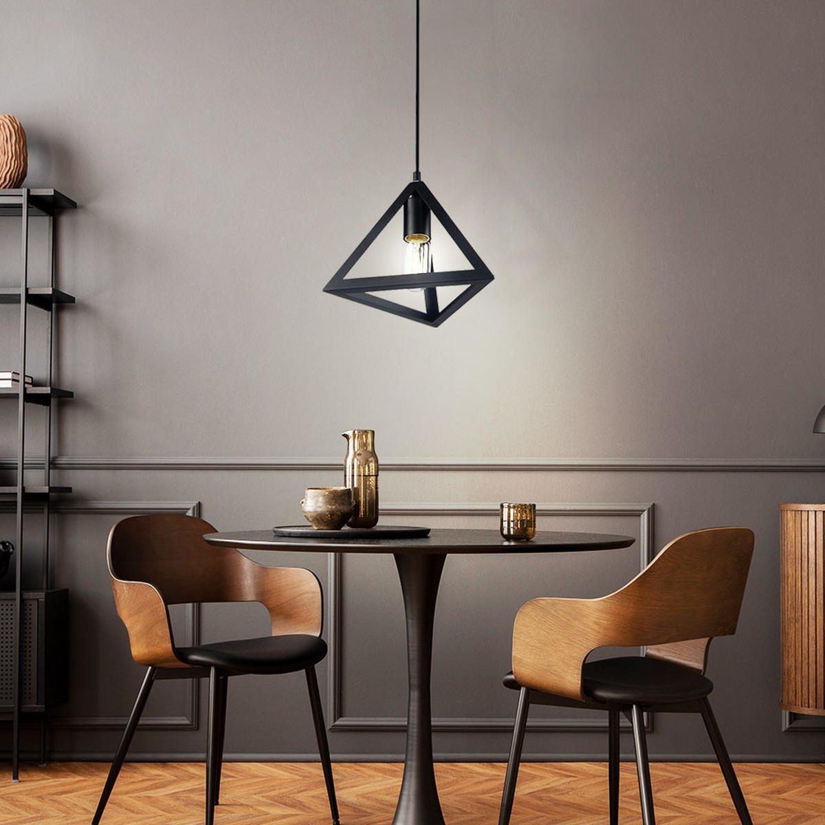 LED HÄNGELEUCHTE Metall Schwarz - Schwarz, Metall (25/25/120cm)