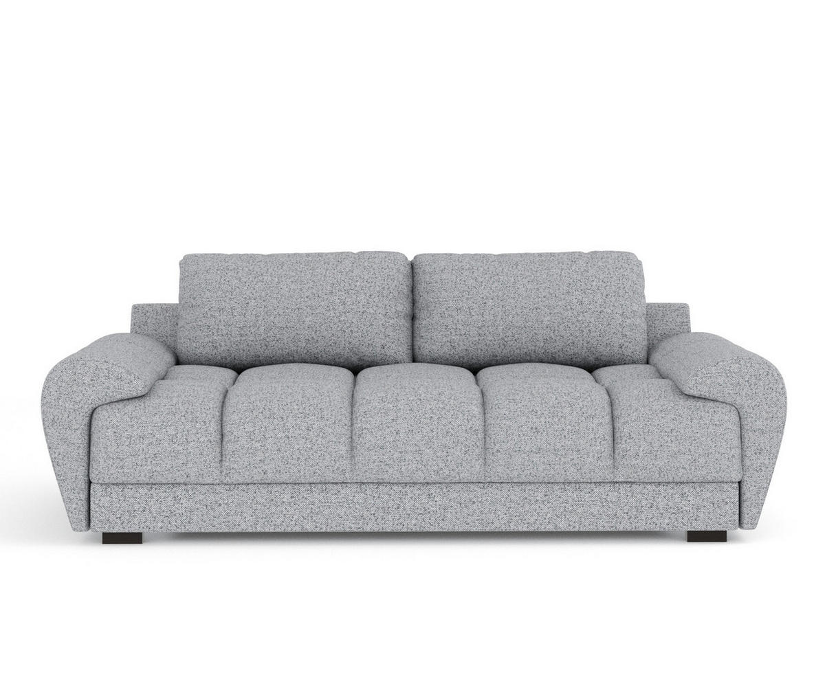 3-SITZER SOFA Peebles Grau Webstoff - Schwarz/Grau, Holz/Holzwerkstoff (244/90/101cm) - Maison de Reve