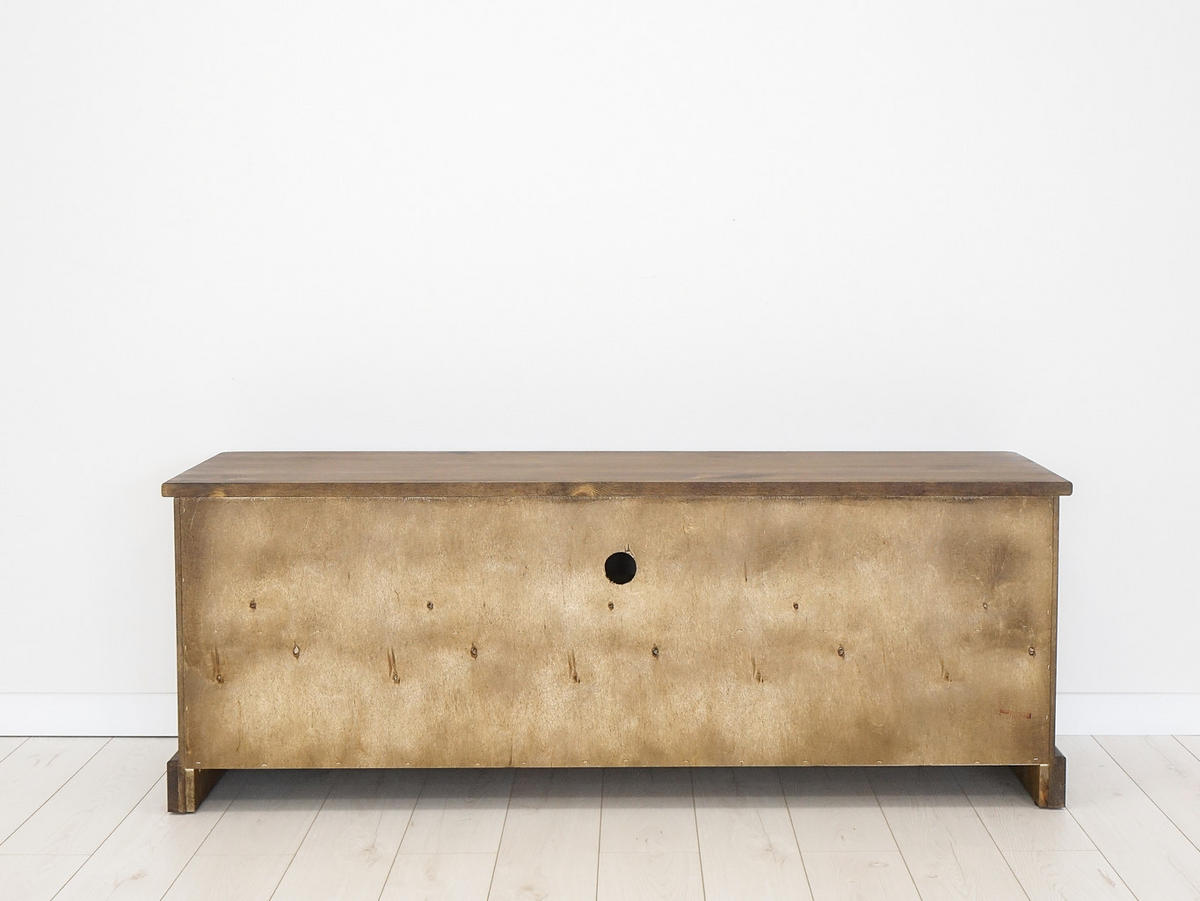 TV-SCHRANK aus Massivholz Rustyk 1 - Dunkelbraun/Schwarz, Holz (152/56/45cm) - Seart