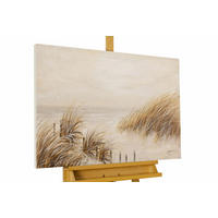 ACRYLBILD HANDGEMALT 90/60 cm - Beige, Holz/Textil (1.5/60cm) - KUNSTLOFT