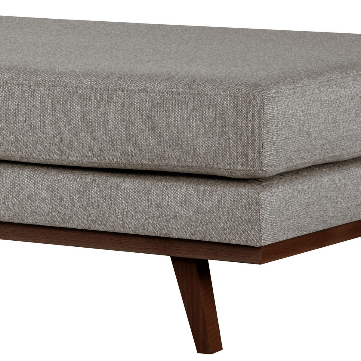 HOCKERBANK - Graubraun/Buchefarben, Buchenholz/Textil (180/43/81cm) - home24