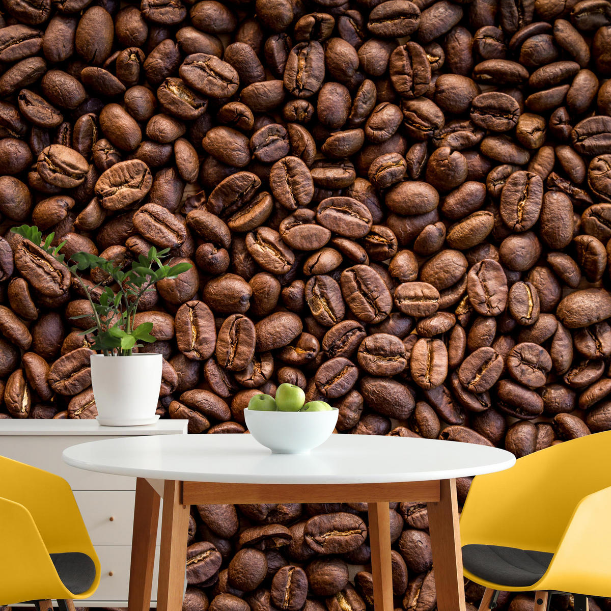 FOTOTAPETE für Esszimmer Kaffee Kaffeebohnen 3D 200x140 - Braun, Papier (200/140cm) - Muralo