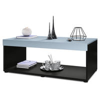 COUCHTISCH Pure Tischplatte und Blenden in Denim matt - Pastellblau, Holzwerkstoff (58/104/40.5cm) - Vladon
