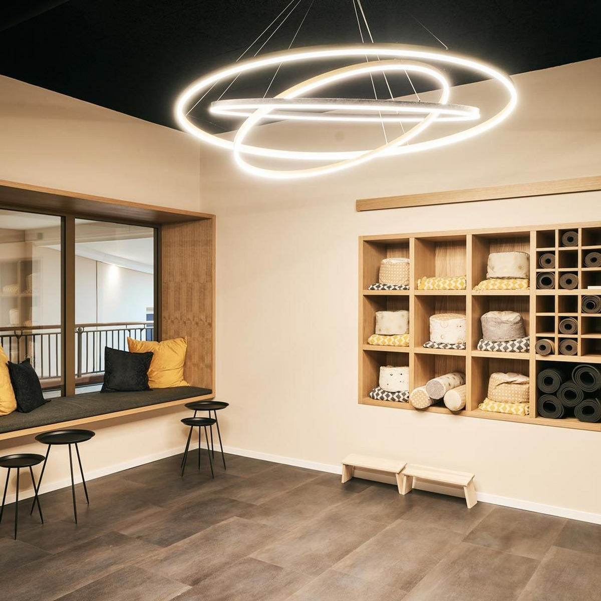 LED-HÄNGELAMPE Ring Schwarz Ø 120cm - Schwarz, Metall (120/1.3/3.3cm) - s.luce