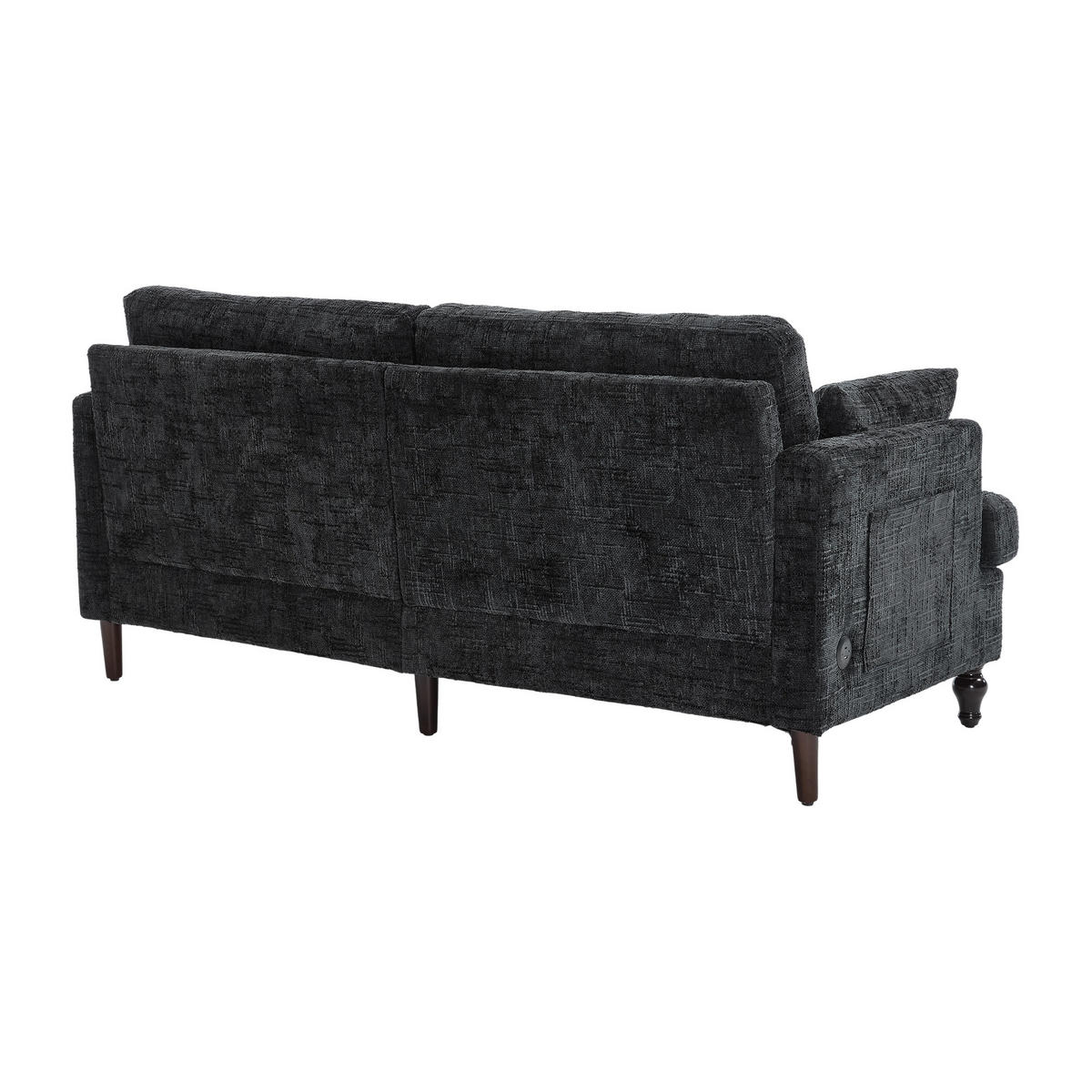SOFA 2-Sitzer 175/83/78 cm Schwarz - Schwarz, Textil (83/78/175cm)