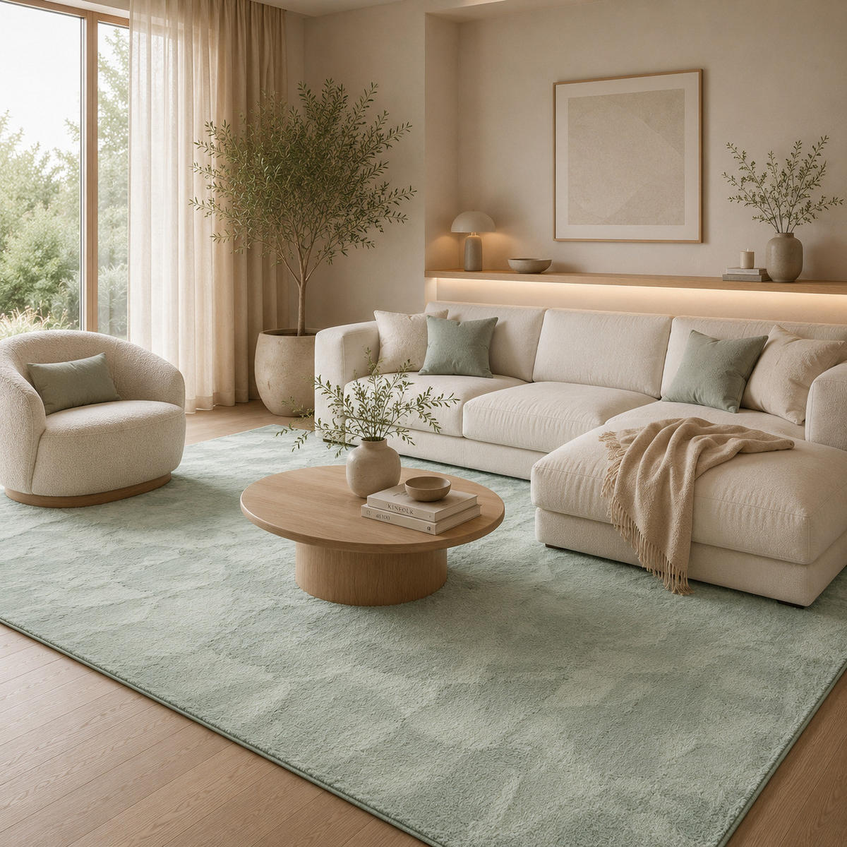 FELLTEPPICH SUPER SOFT PEARL - Grün, Textil (160/230cm) - Pergamon