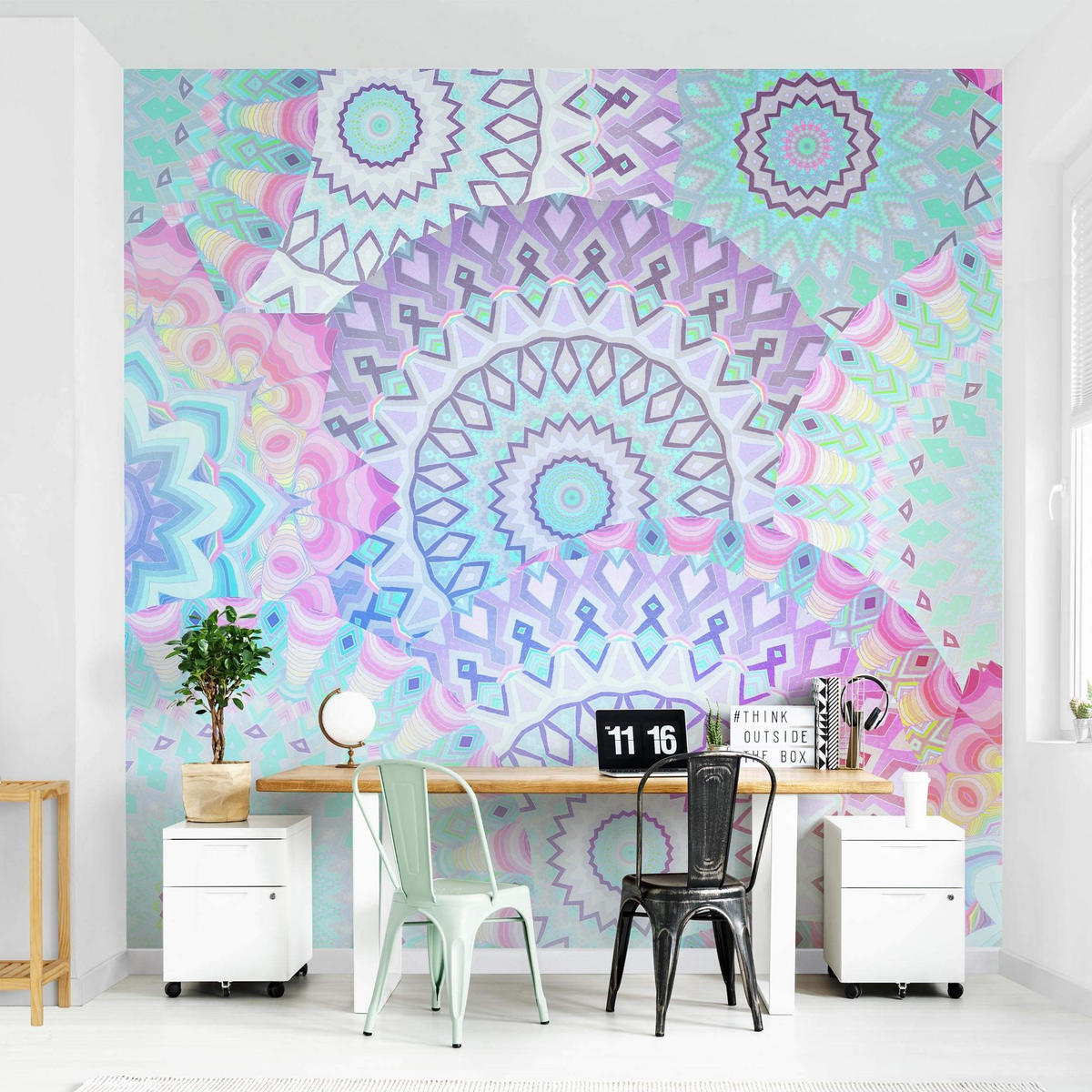 FOTOTAPETE Sommerträume Mandalas 240/240 cm - Multicolor, Papier (240/240cm) - Bilderwelten