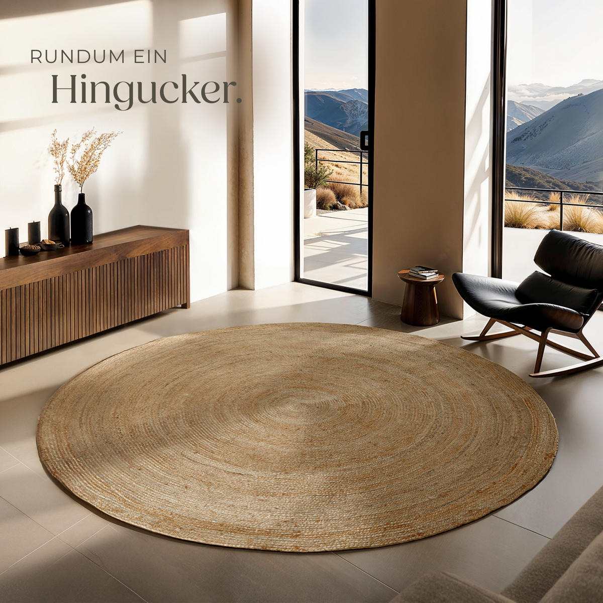 TEPPICH Handgewebt Glim,strapazierfähig und pflegeleicht,braun gemischt - Braun, Textil (200/200cm) - tectake