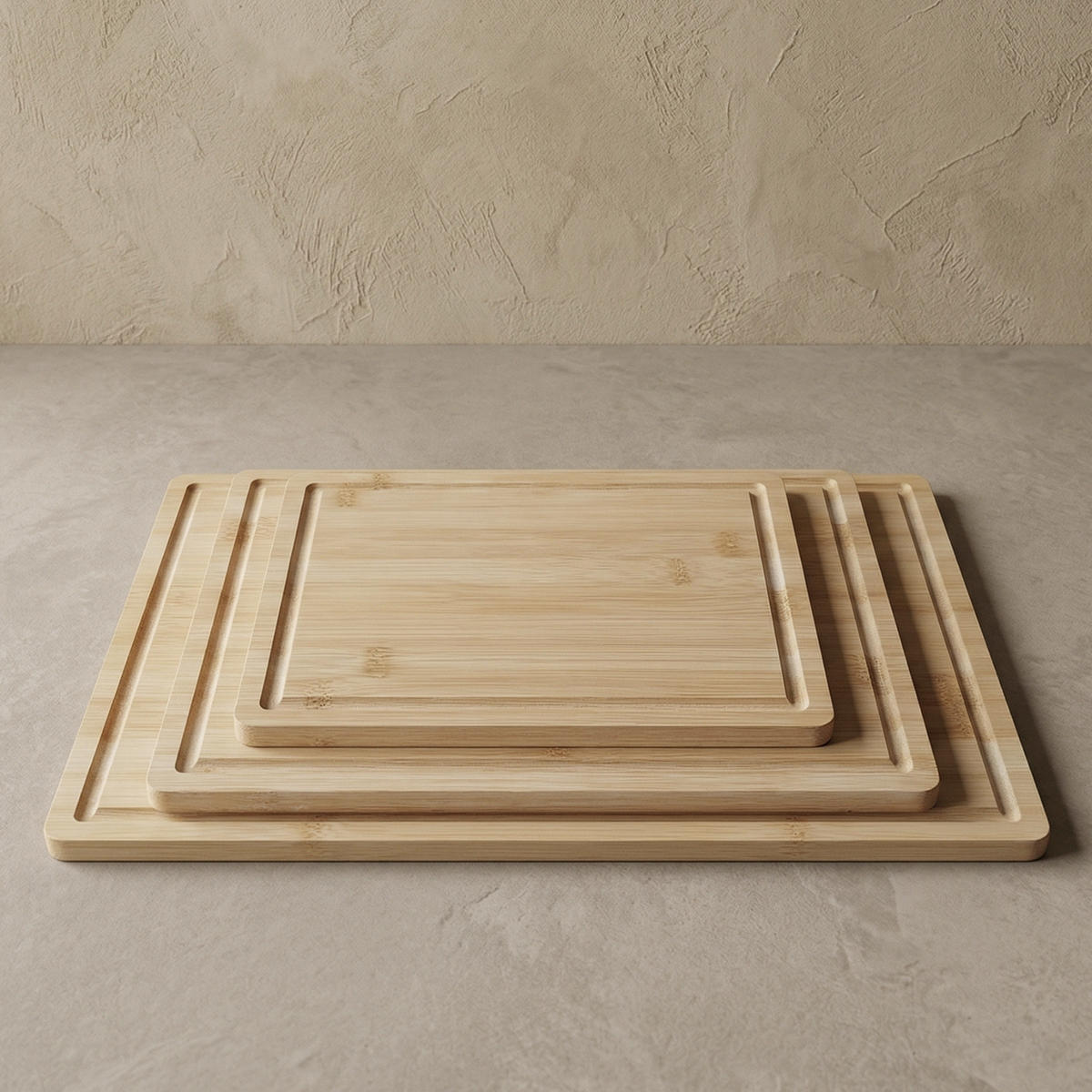 SCHNEIDEBRETT-SET Dossier Bambus 3er-Set - Beige, Naturmaterialien (28/40cm) - AROMELIO