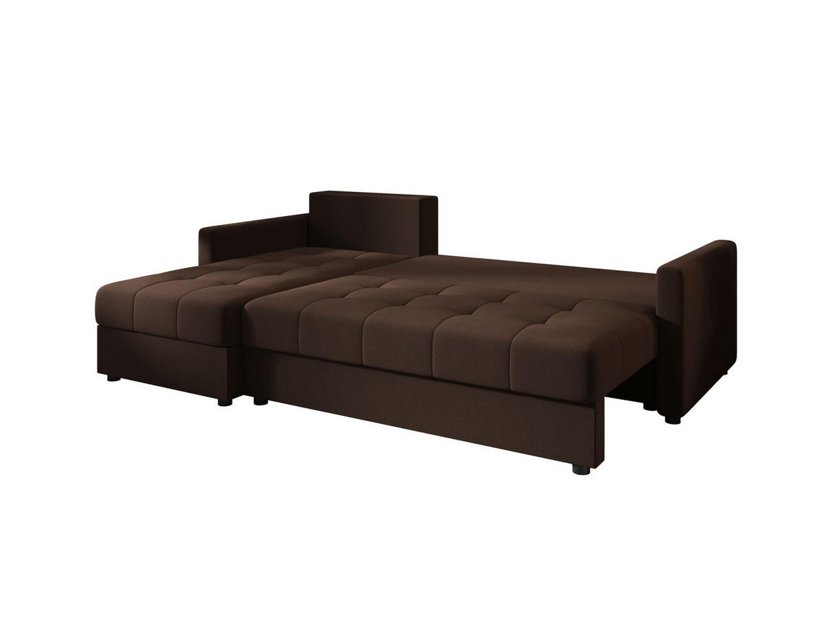 ECKSOFA MOS L BIS Cosmic 800 Links mit Schlaffunktion - Braun, Textil (220/143cm) - Bedante