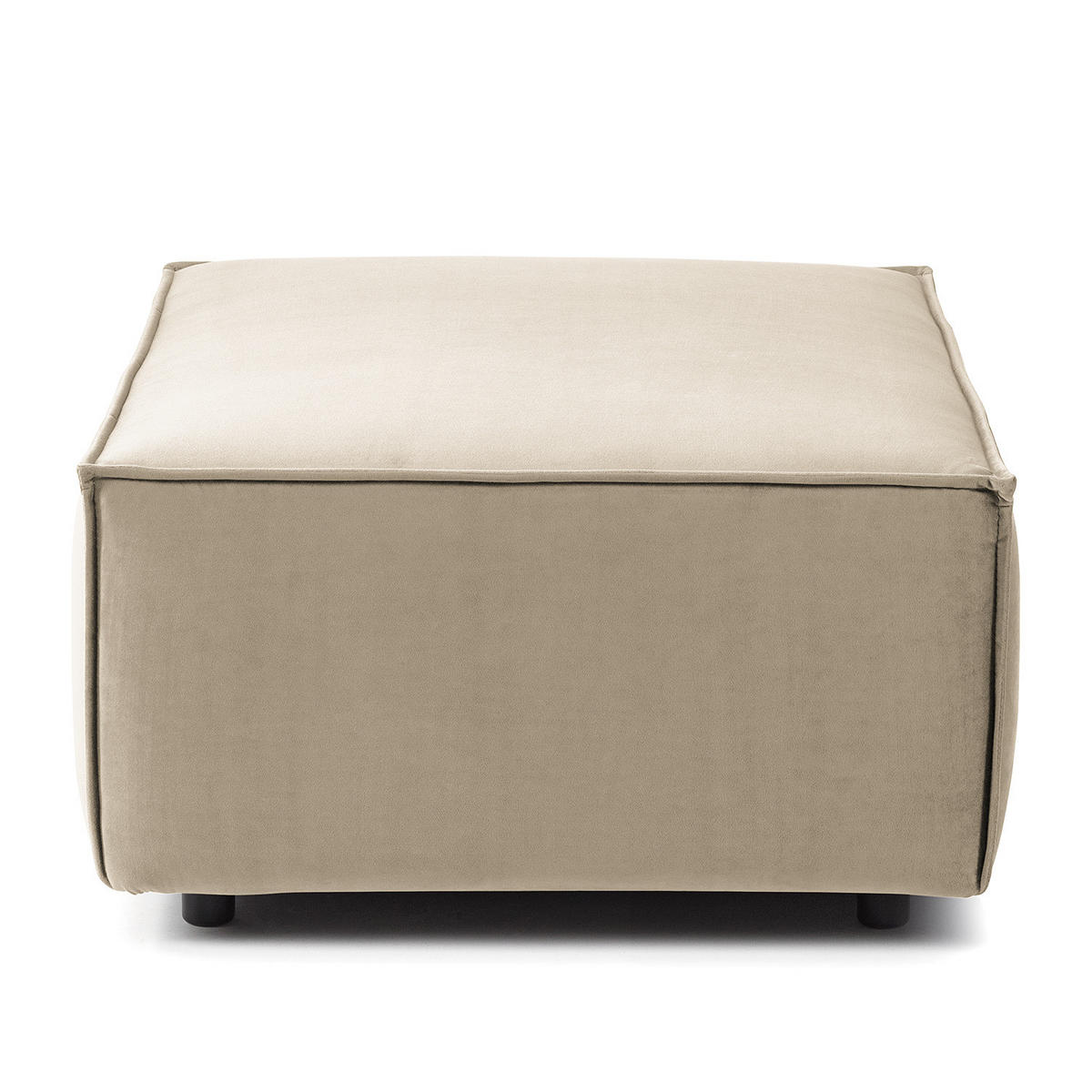 POLSTERHOCKER rechteckig - Beige/Schwarz, Kunststoff/Textil (97/40/79cm) - home24