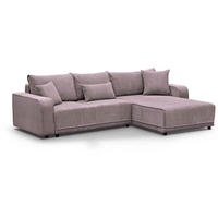 ECKSCHLAFSOFA Primo L rosa - Schwarz/Rosa, Textil (290/185cm) - Beautysofa
