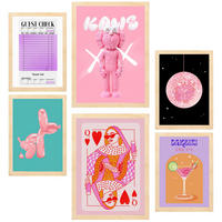 POSTER Set Mit 6 Feminine Moderne KunstIn Rosatönen A3 & A4 Rahmen Aus Hellem Holz - Beige, Papier (29/3cm) - Nacnic