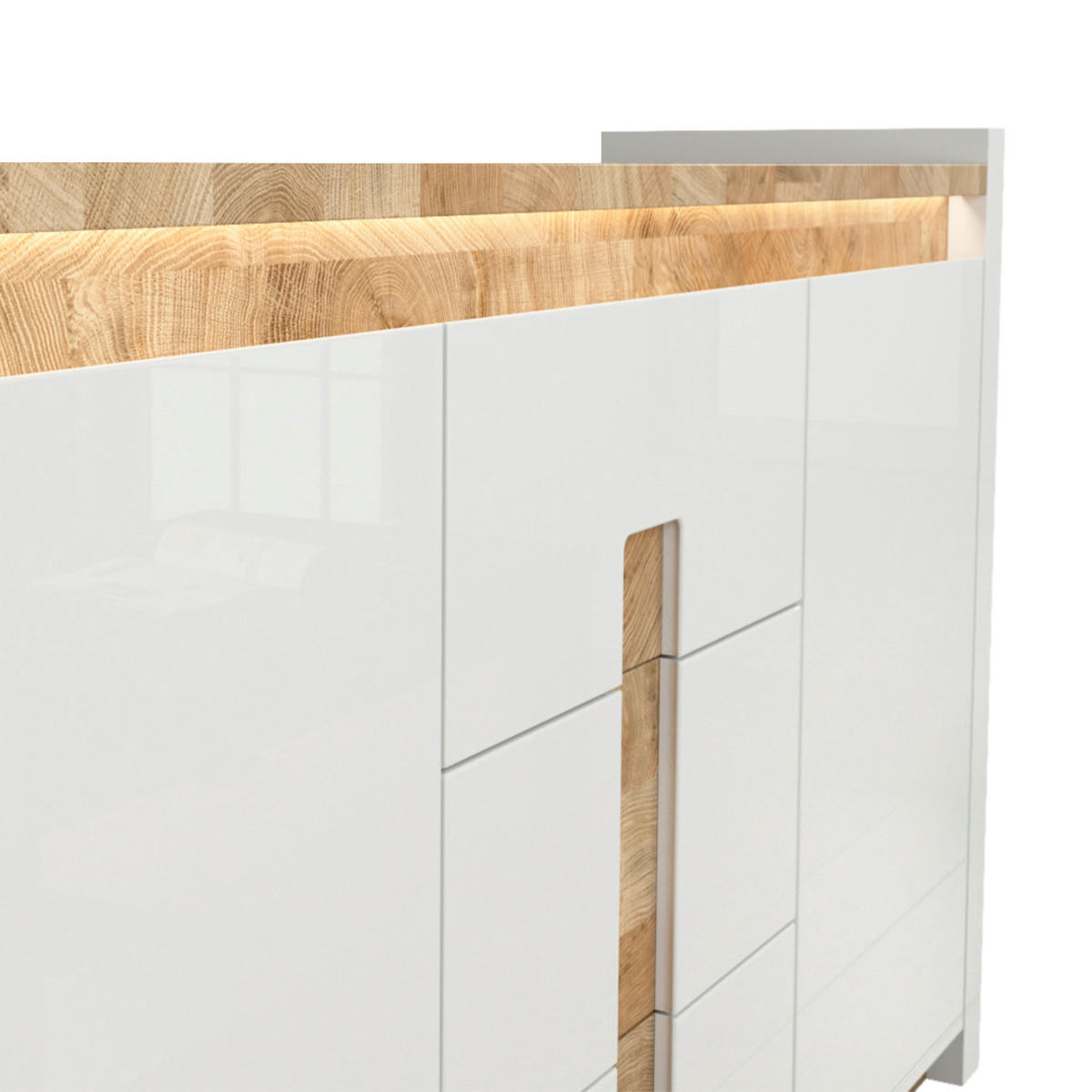 SIDEBOARD Helios Weiß und Holz - Weiß, Holzwerkstoff (172/96.5/41cm) - Petits-meubles