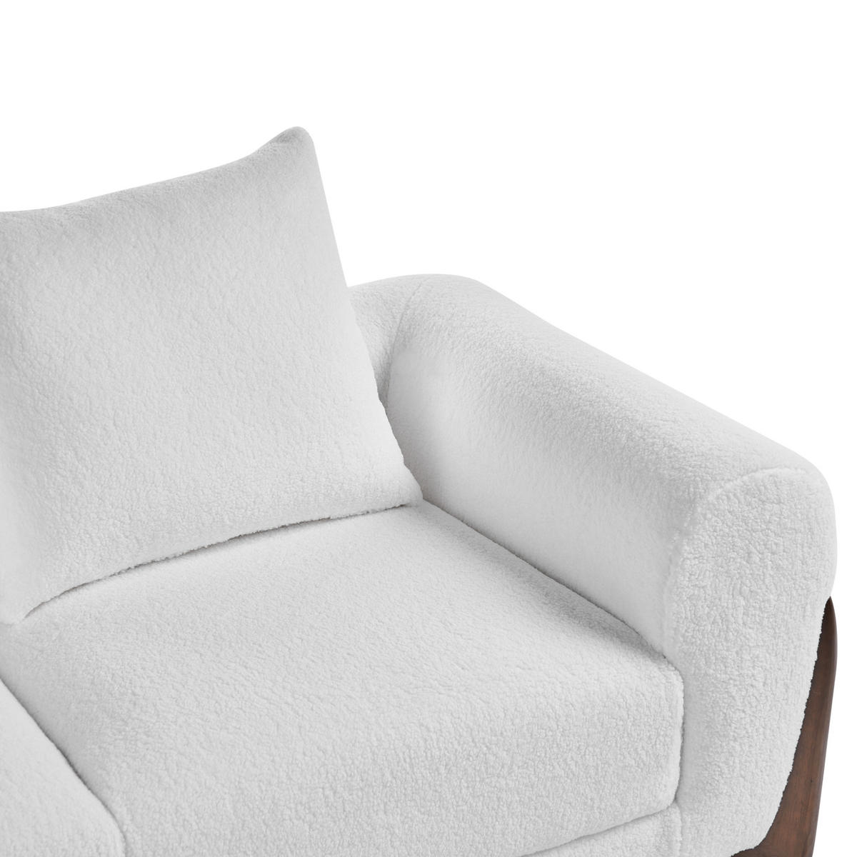 POHOVKA 2-místná Bouclé Bílá Vinliden - tmavě hnědá, textil (180/62/87cm) - Beliani