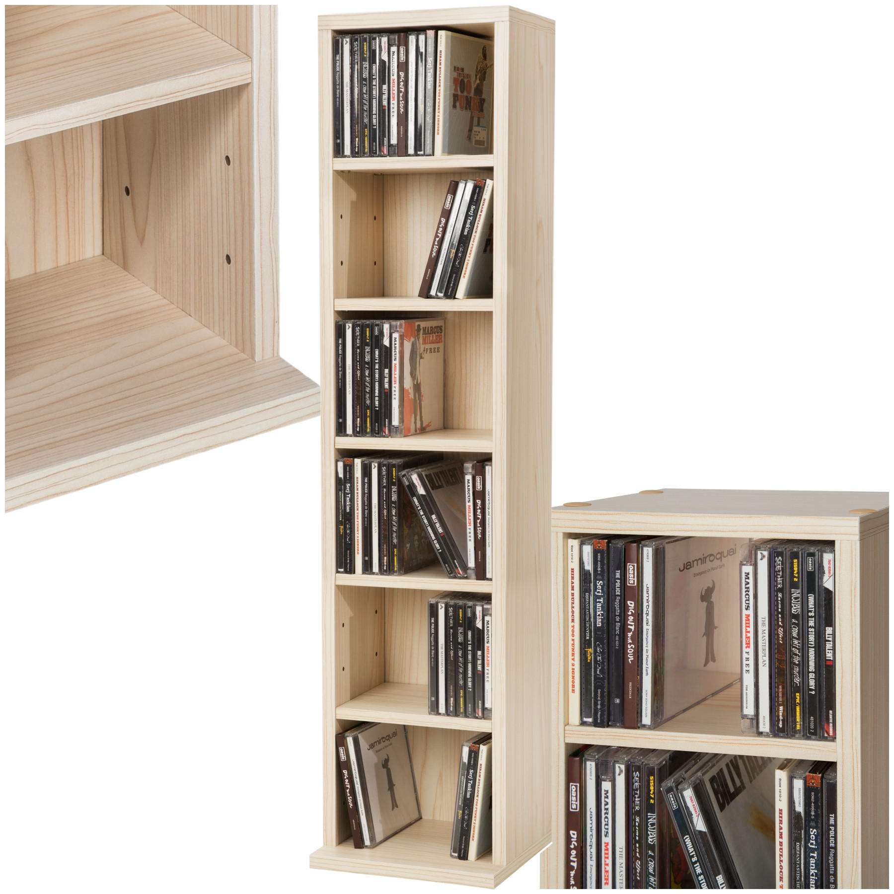 CD/DVD Regal Juliane,90 x 21 x 20 cm,buche - Buchefarben, Holz (21/90/20cm) - tectake