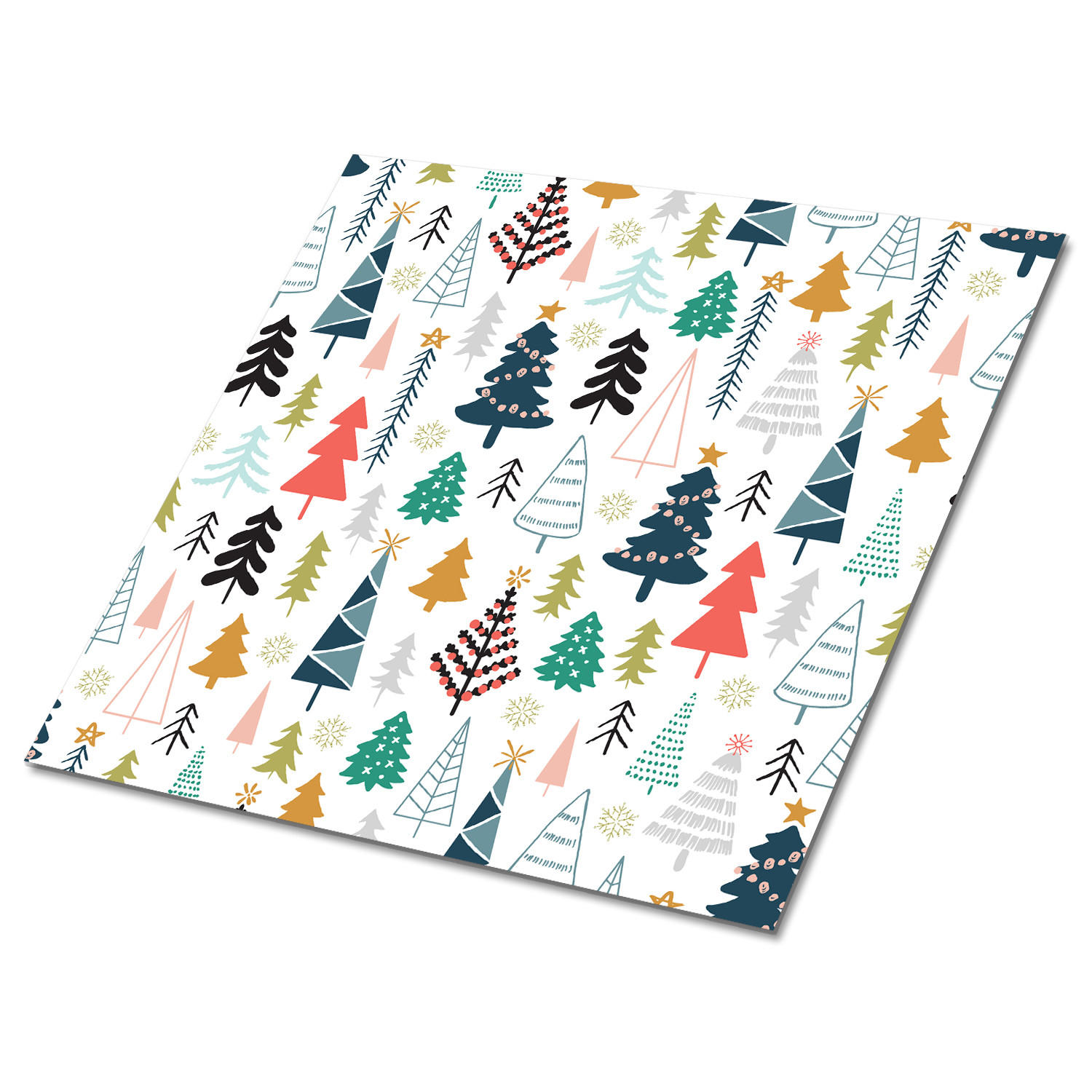 FLIESENAUFKLEBER 9 Stück 30x30 cm selbstklebend Waldbäume - Multicolor, Textil (30/1.6/30cm) - TULUP