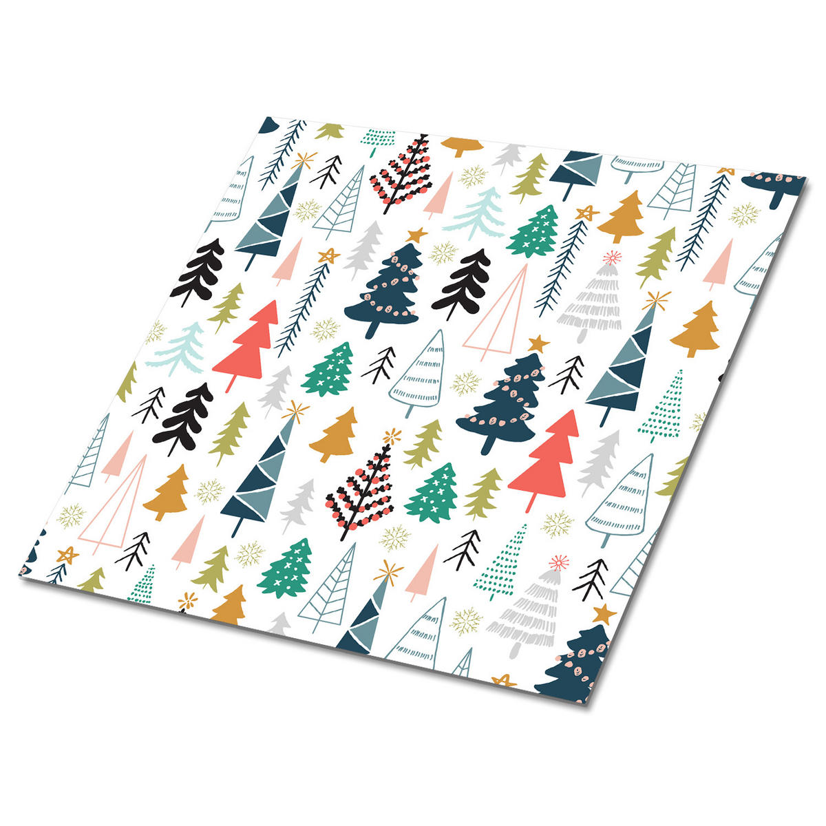 FLIESENAUFKLEBER 9 Stück 30x30 cm selbstklebend Waldbäume - Multicolor, Textil (30/1.6/30cm) - TULUP