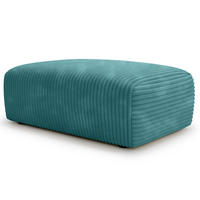 POLSTERHOCKER - Cord - Türkis/Schwarz, Kunststoff/Textil (110/40/72cm) - home24