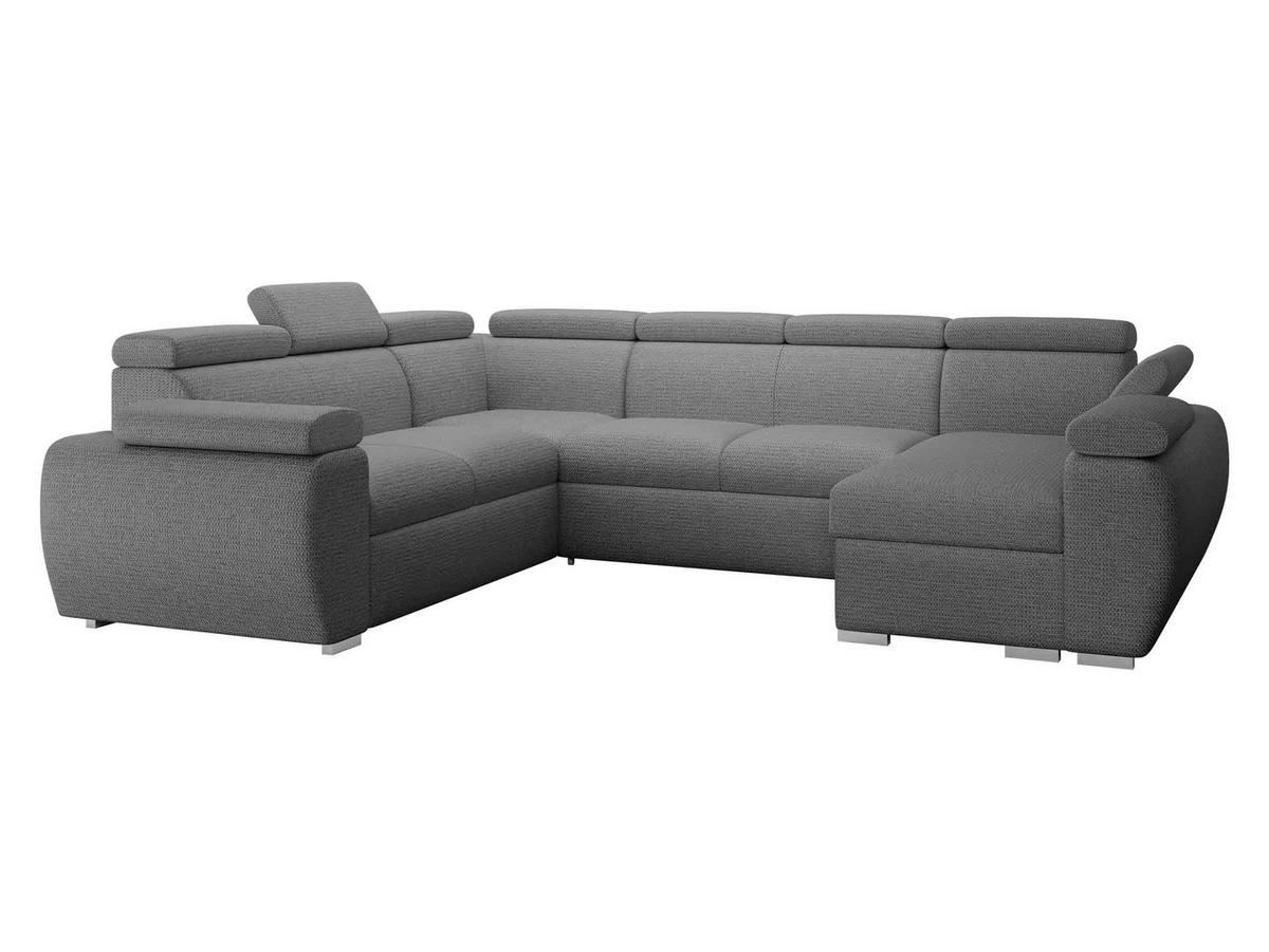 WOHNLANDSCHAFT Boston U, Seite: Rechts - 2R+R+2P+LC - Chromfarben/Silberfarben, Holz/Textil (325/98/260cm) - MIRJAN24