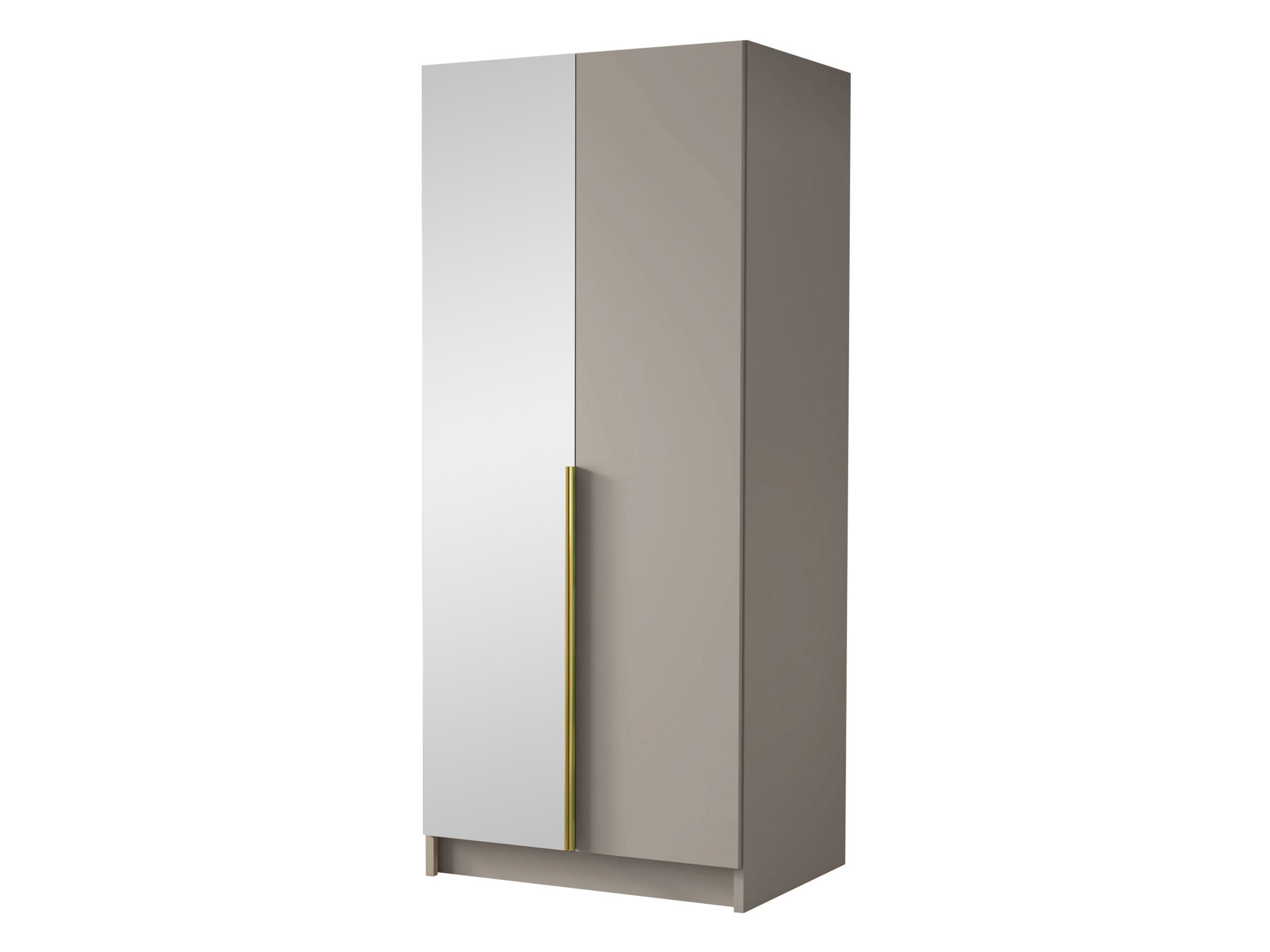 KLEIDERSCHRANK Bono II - Beige/Goldfarben, Holzwerkstoff/Metall (100/215/58cm) - MIRJAN24