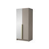 KLEIDERSCHRANK Bono II - Beige/Goldfarben, Holzwerkstoff/Metall (100/215/58cm) - MIRJAN24