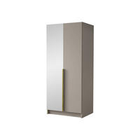 KLEIDERSCHRANK Bono II - Beige/Goldfarben, Holzwerkstoff/Metall (100/215/58cm) - MIRJAN24