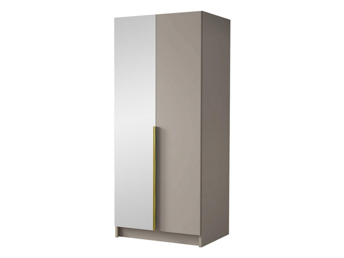 KLEIDERSCHRANK Bono II - Beige/Goldfarben, Holzwerkstoff/Metall (100/215/58cm) - MIRJAN24
