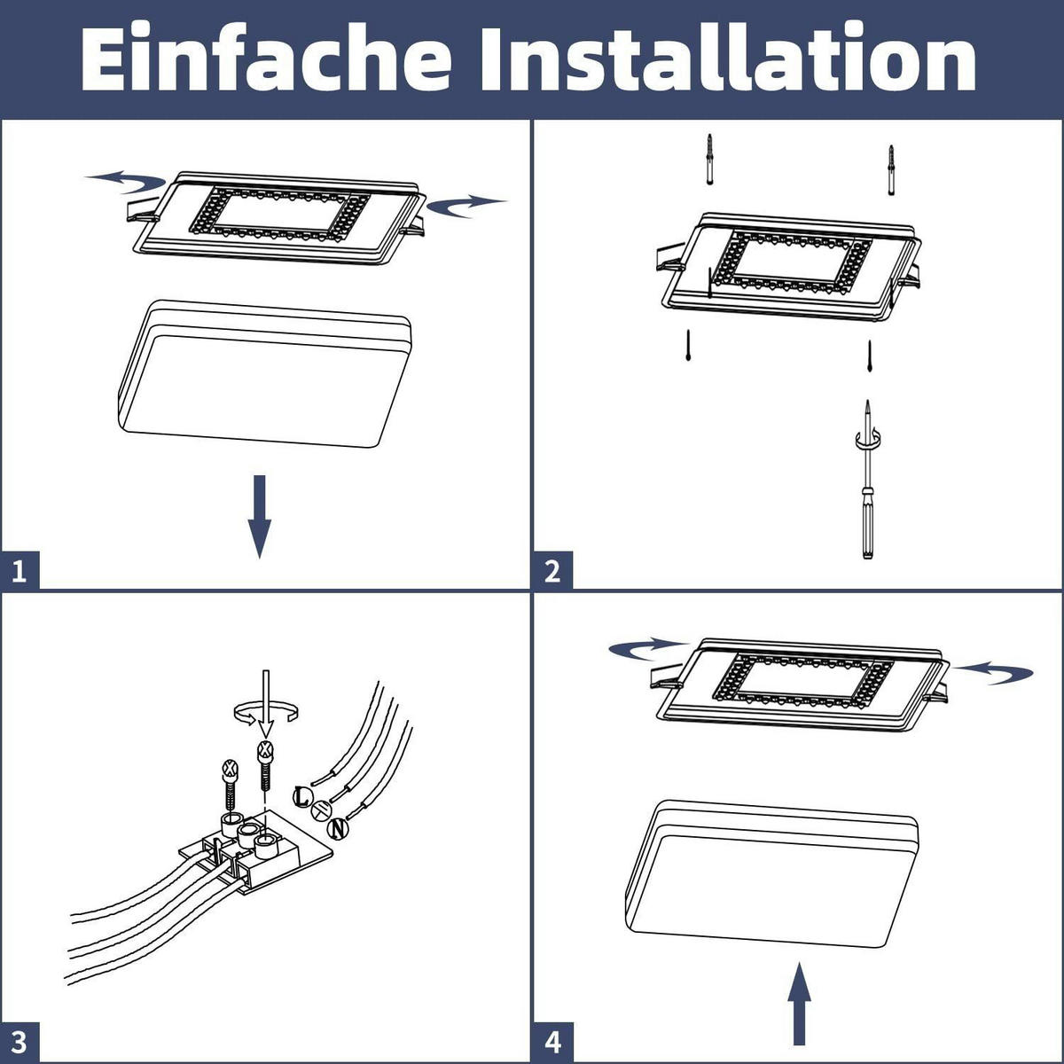 LED-DECKENLEUCHTE Luhmann 30/30/5.5cm - Weiß, Kunststoff (30/30/5.5cm) - Nettlife