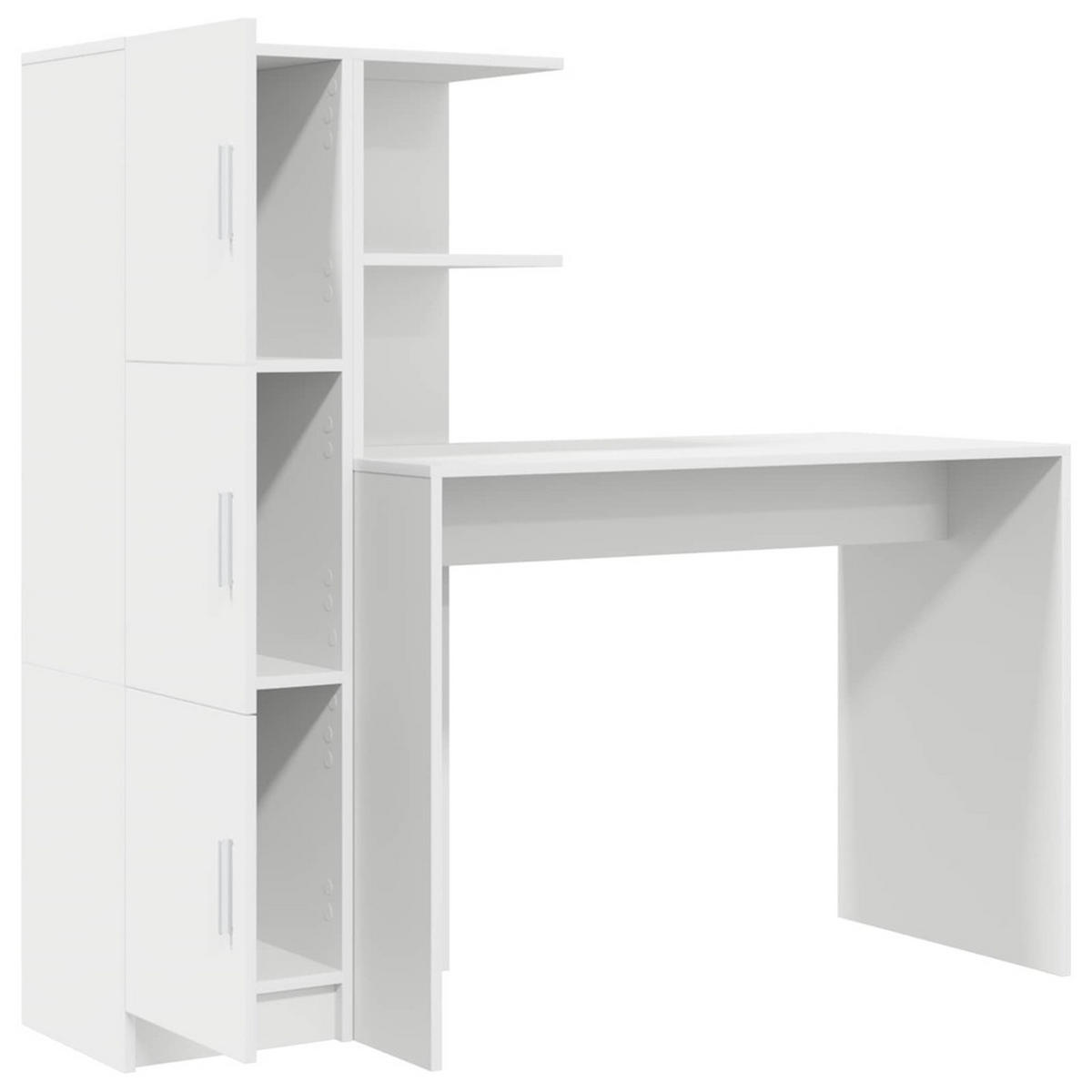 SCHREIBTISCH 2 Pcs Weiss - Weiß, Holzwerkstoff (150/133.5/124cm) - vidaXL