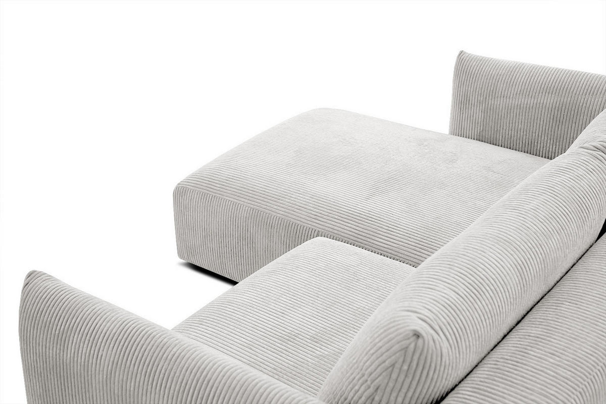 ECKSOFA TAUER 3-Sitzer, weiß - Schwarz/Weiß, Holzwerkstoff/Kunststoff (173/206cm) - Courtois Laville