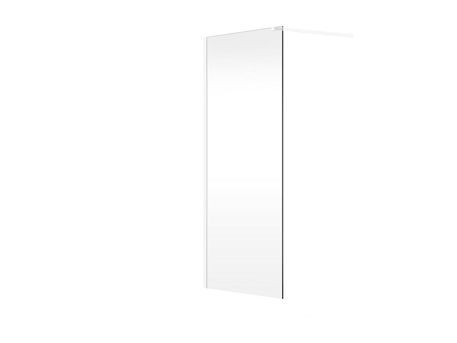 DUSCHTRENNWAND Seitenwand italienische Dusche - 120 x 200 cm - Weiß matt - DAREN - Weiß, Metall (120/200cm) - Vente-Unique