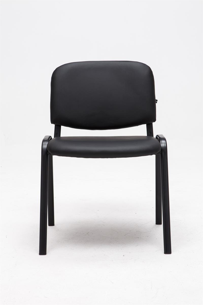 BESUCHERSTUHL Keen, Kunstleder mit Gestell Schwarz / Bezug Schwarz - Schwarz, Textil/Metall (54/79/48cm) - TPFLiving