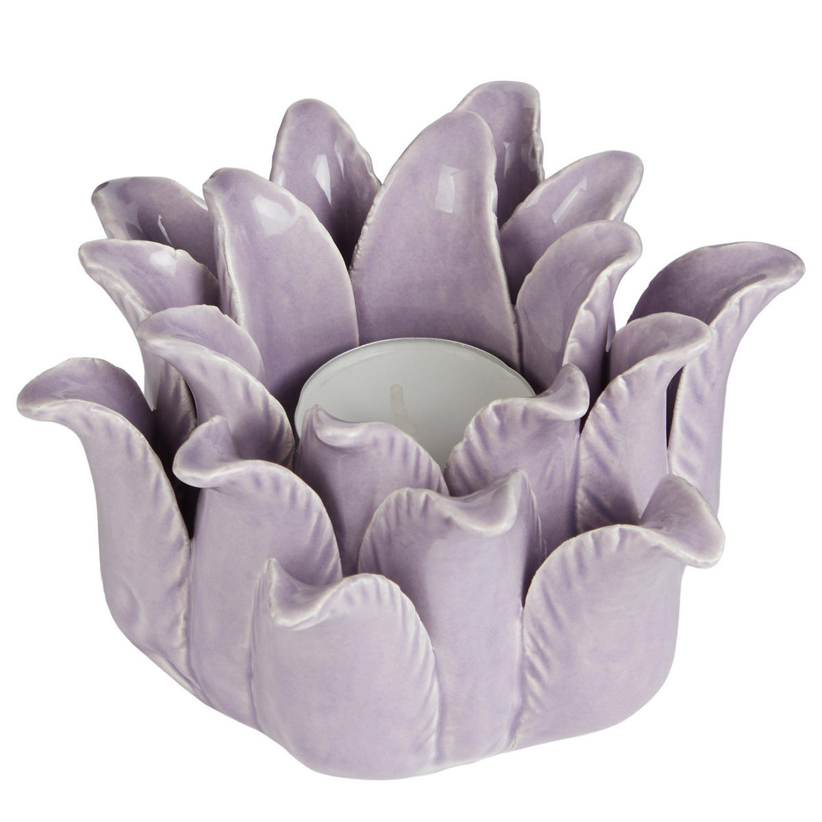 KERZENHALTER Blossom Blume - Violett, Stein (12/8/13cm) - Butlers