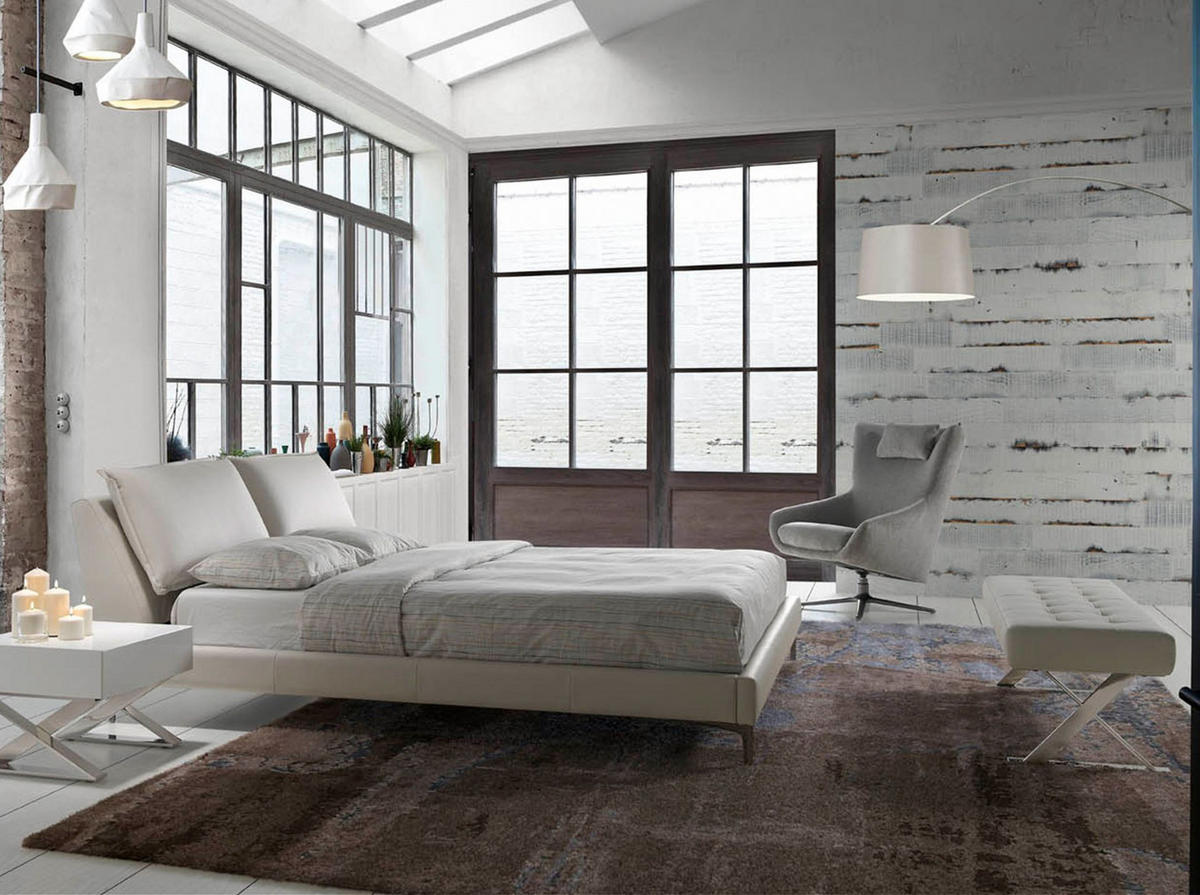 HOCKERBANK Weiße Öko-Leder-Bank 120/45/42 cm - Edelstahlfarben/Weiß, Leder (120/42/45cm) - ANGEL CERDA