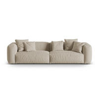 SOFA modular Martina aus strukturiertem Stoff leichtes beige 4 Sitzplätze - Creme, Textil (320/75/106cm) - Micadoni