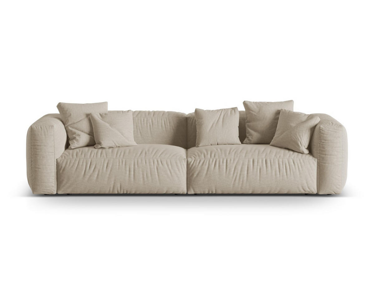 SOFA modular Martina aus strukturiertem Stoff leichtes beige 4 Sitzplätze - Creme, Textil (320/75/106cm) - Micadoni