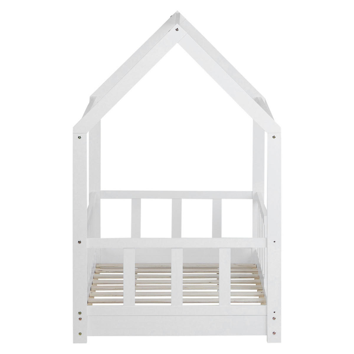 KINDERBETT 80/200 cm Bodenbett Weiß - Weiß, Holz (80/160cm) - Homestyle4u