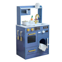 KINDERKÜCHE Spielküche, Blau, 79cm - Blau, Holzwerkstoff (51/31/79cm) - Teamson Kids