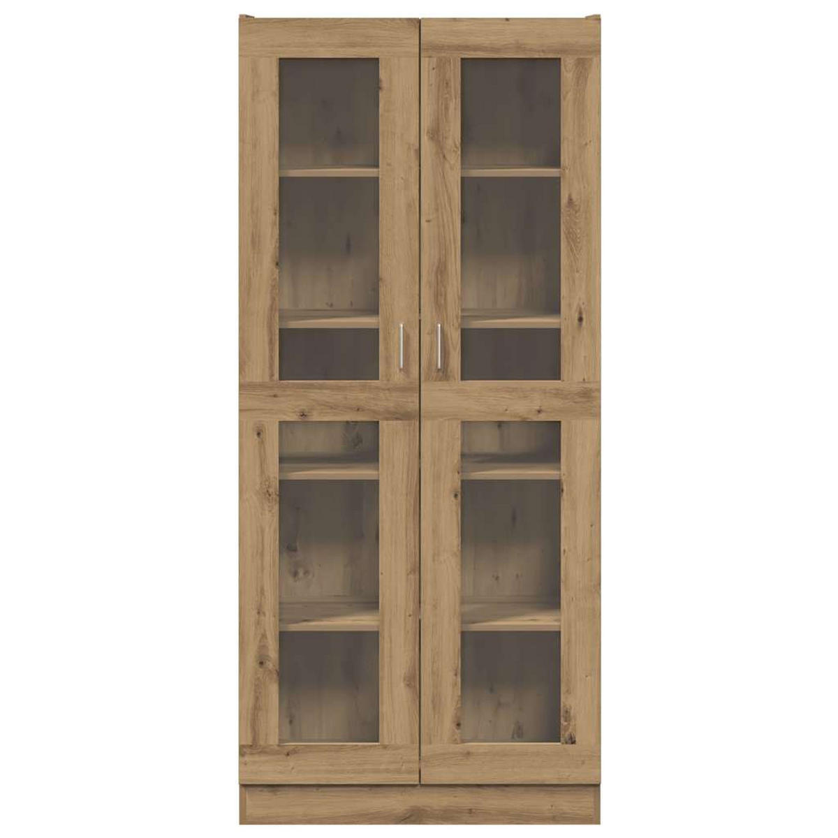 VITRINE mit Glas Türen, 4 Ablagen 82,5/30,5/185 cm aus Holzwerkstoff Artisan-Eiche Dekor - Eiche Artisan, Holz (82.5/185/30.5cm) - vidaXL