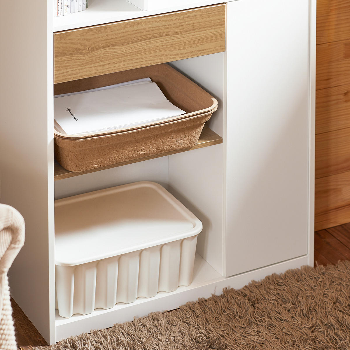 BÜCHERREGAL Weiß - Weiß, Holzwerkstoff (72/110/30cm) - SoBuy
