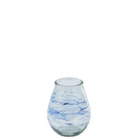 WINDLICHT ZYLINDER - Blau, Glas (29/35.5cm) - J-Line