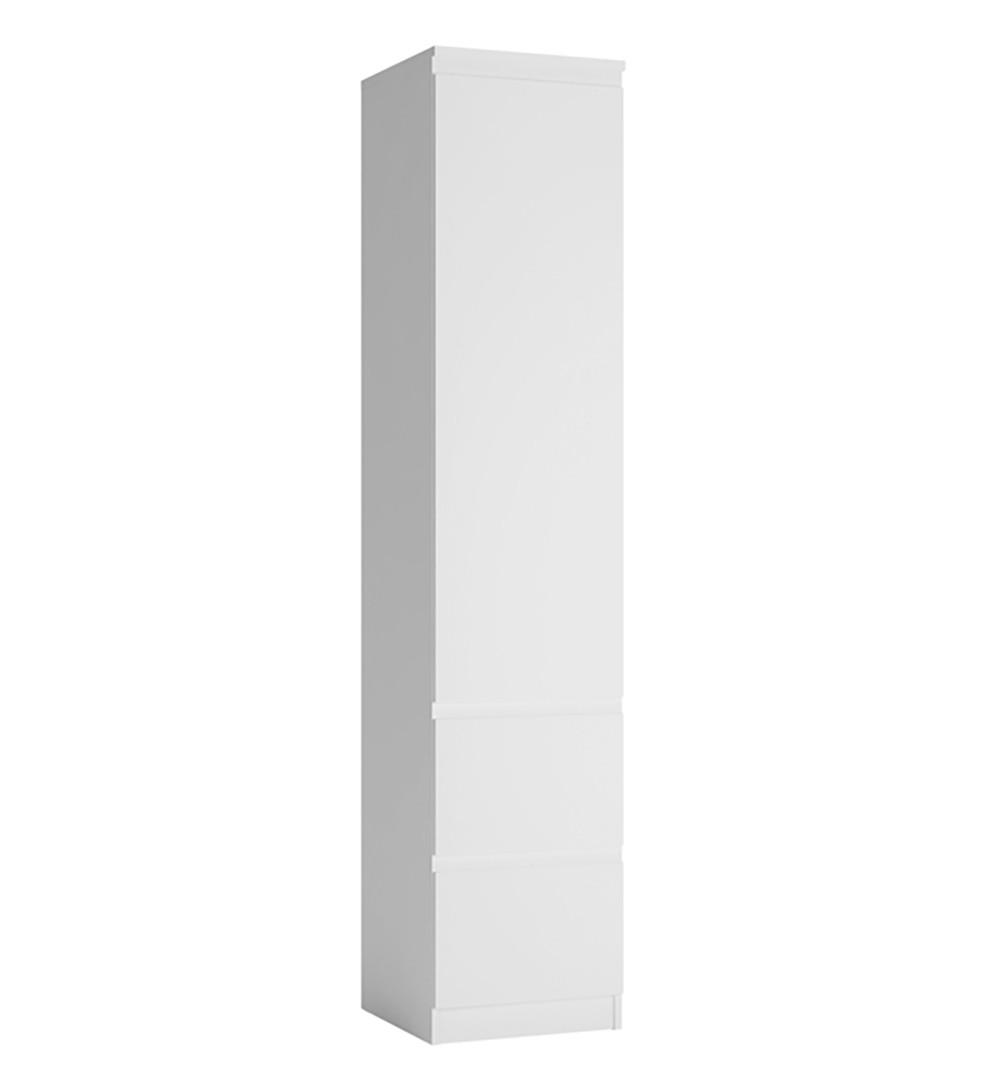 DREHTÜRENSCHRANK Boston weiß/weiß hg 45,6cm / 58,5cm / 249,8cm - Weiß, Holz/Holzwerkstoff (46/250/59cm) - Feldmann-Wohnen