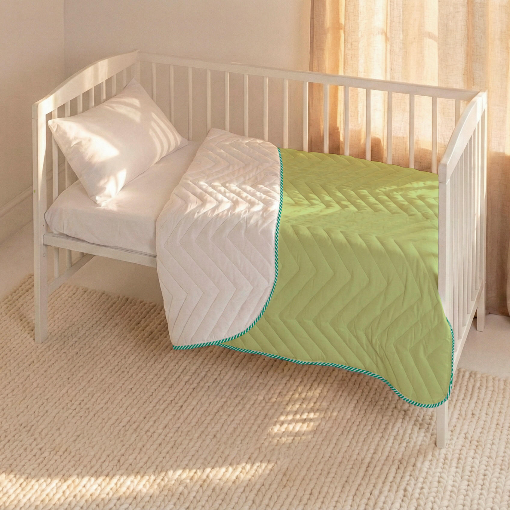 TAGESDECKE arista 100x130 cm (kinderbett) grün - Grün, Textil (100/130cm) - Happy Friday