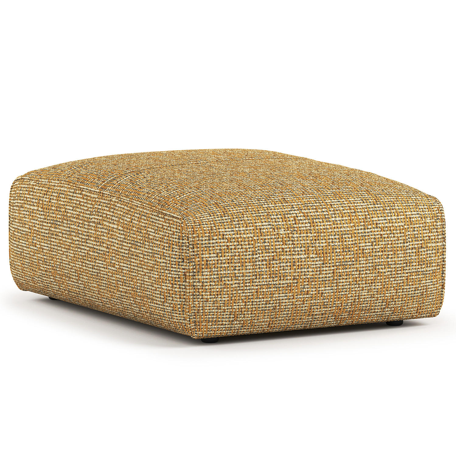 POLSTERHOCKER - Schwarz/Honig, Kunststoff/Textil (81/38/100cm) - home24